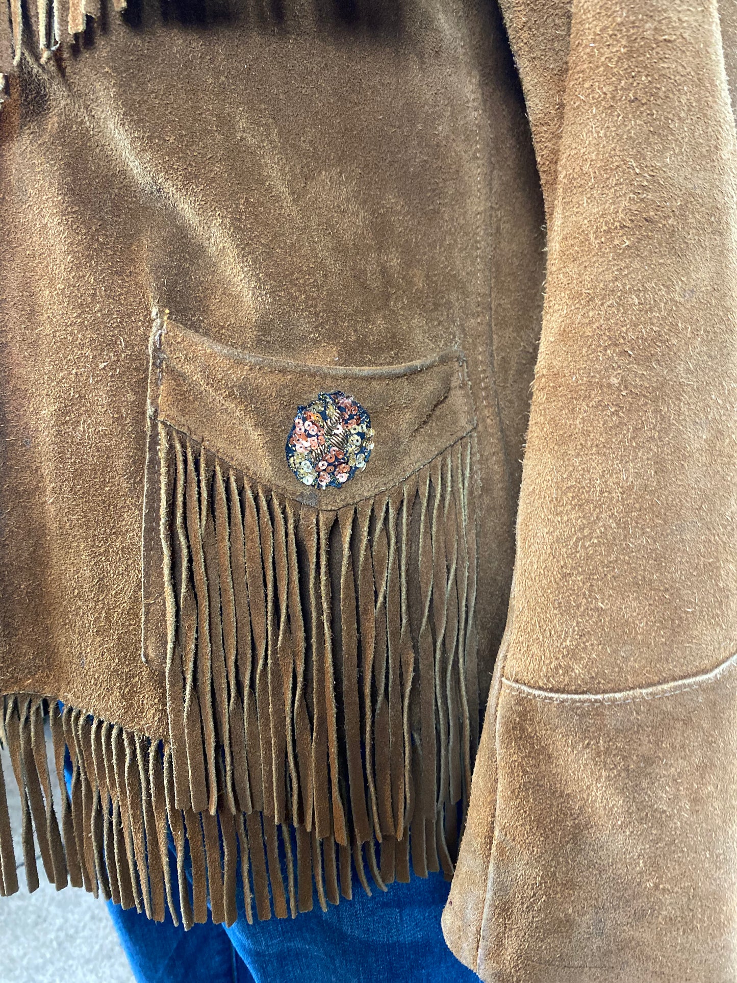 Vintage Fringed Suede