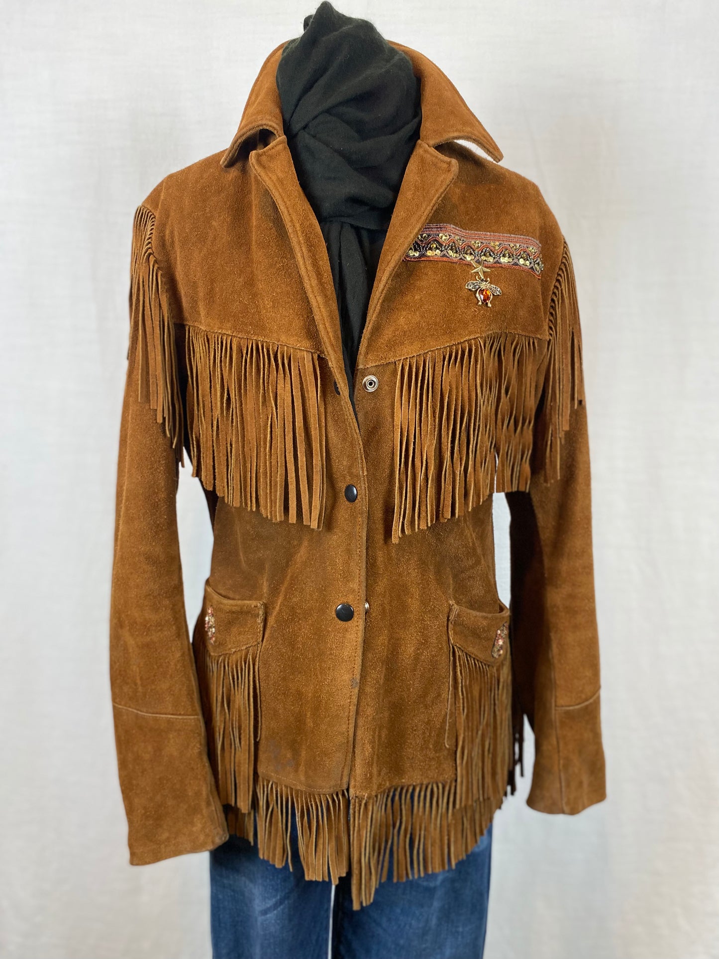 Vintage Fringed Suede