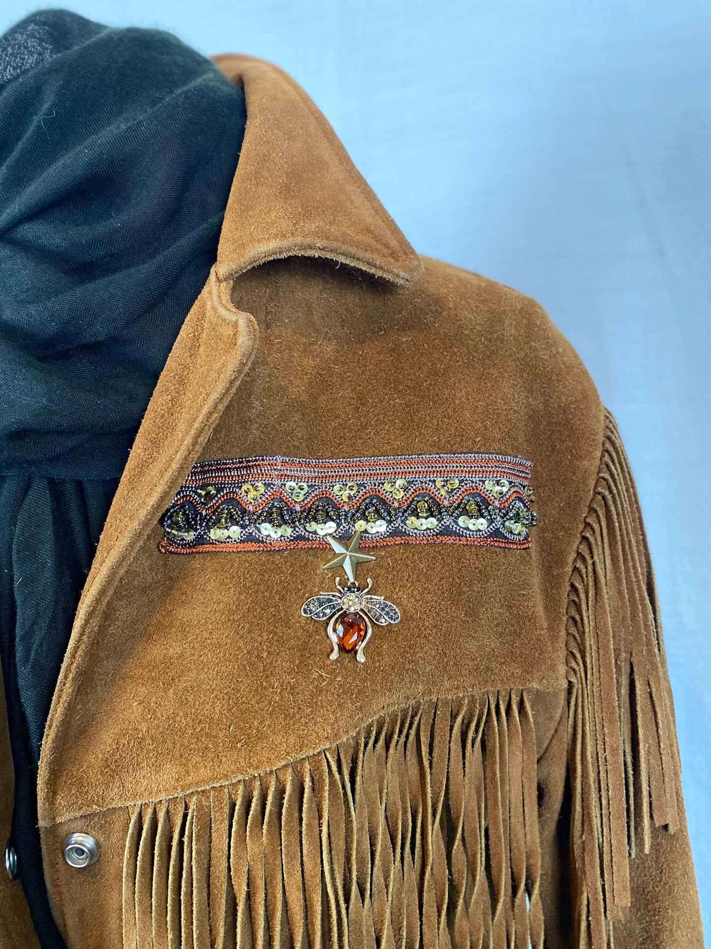 Vintage Fringed Suede